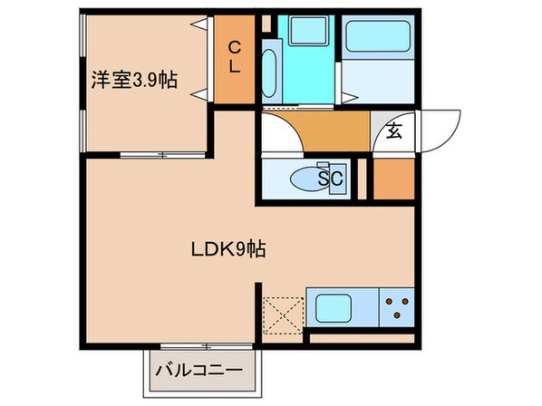 スカイコート　Ⅰ－Ａの物件間取画像